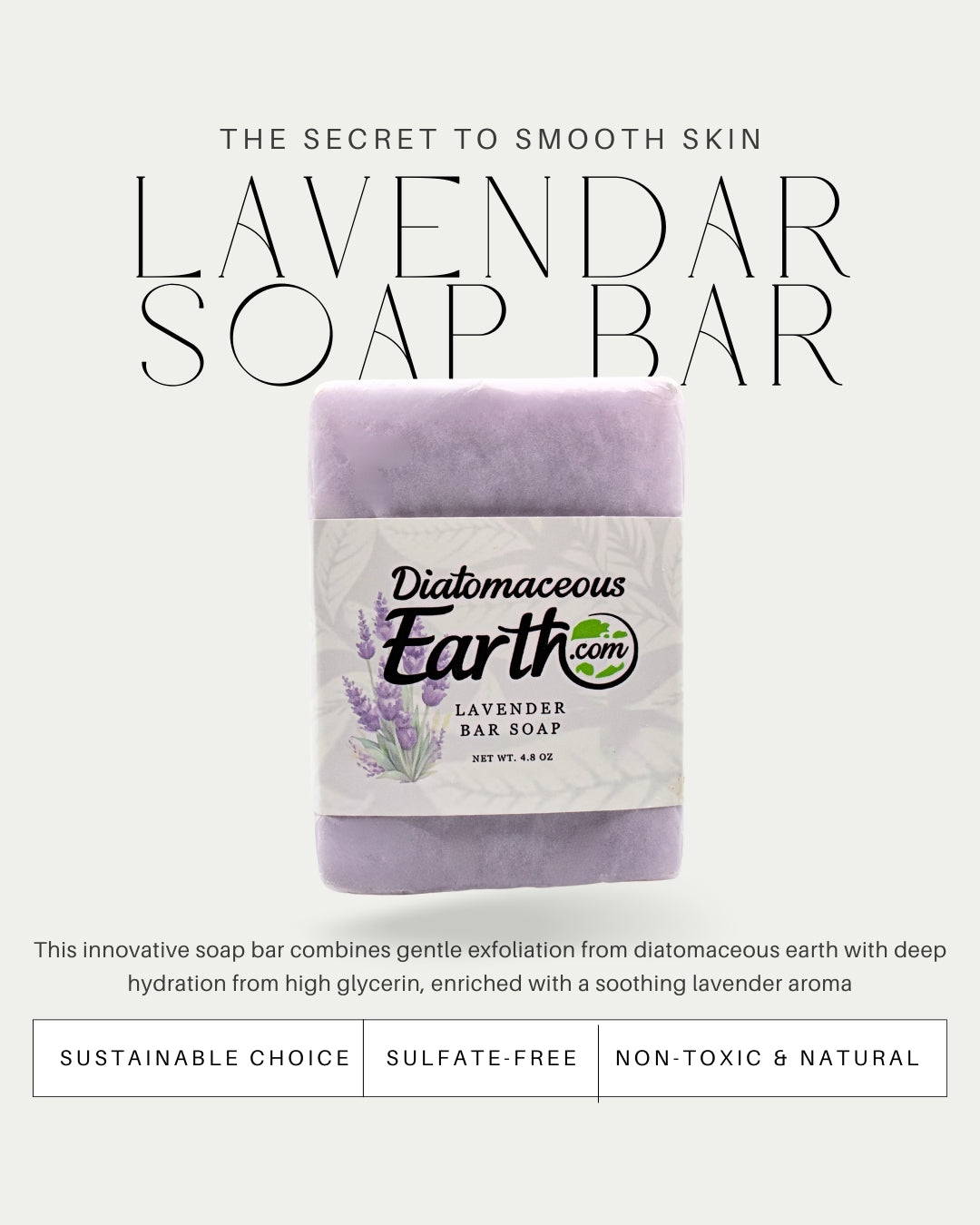 Lavender Soap Bar Diatomaceous Earth