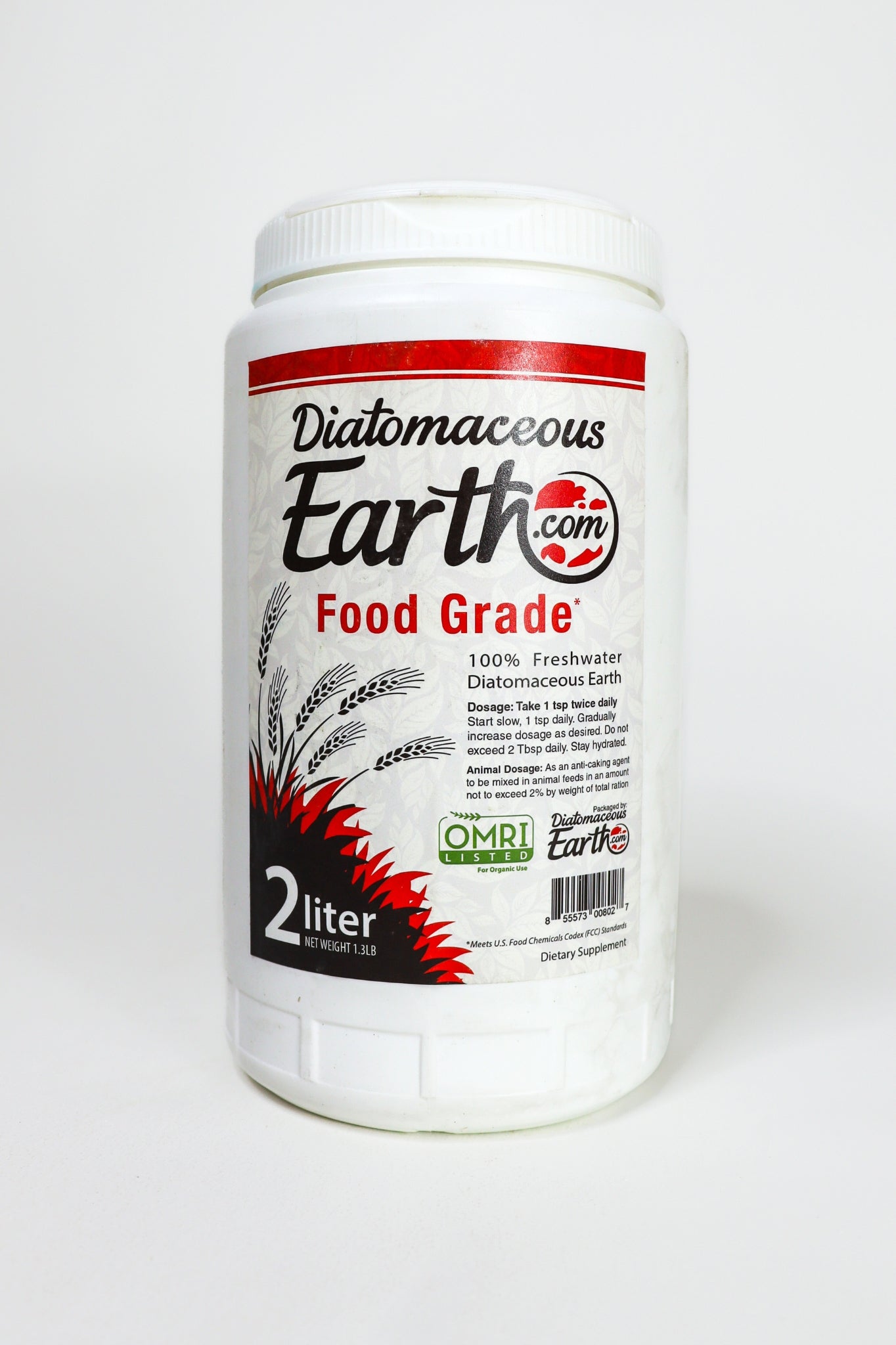 2 Liter Food Grade Diatomaceous Earth Shaker Bottle
