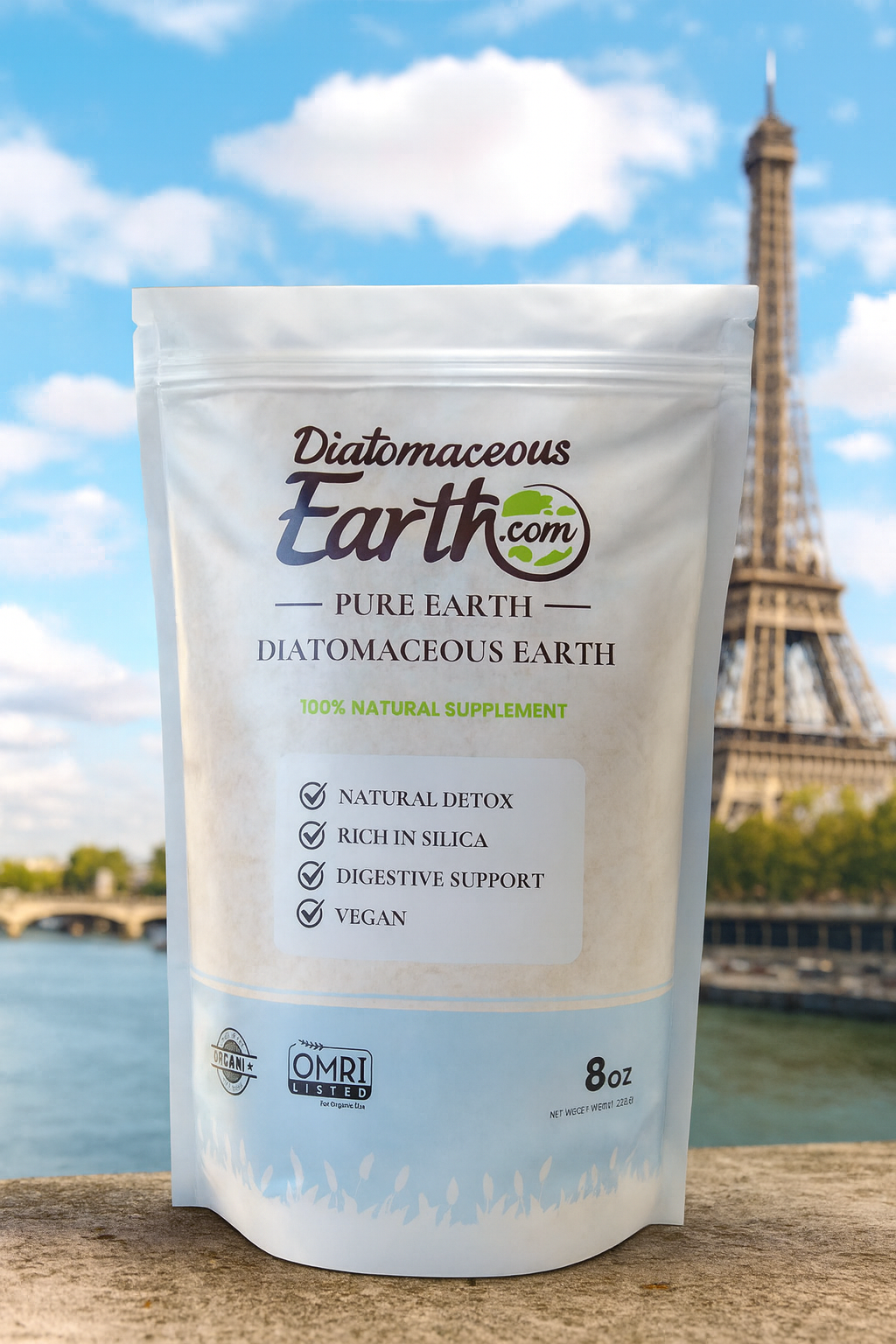 8oz Travel Size Food Grade Diatomaceous Earth