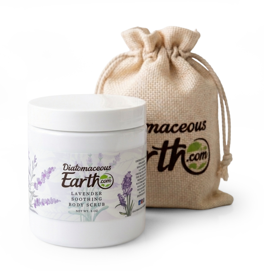 Lavender Micro-Mineral, Soothing Body Scrub – Soft Diatomaceous Earth Polish with Organic Aloe