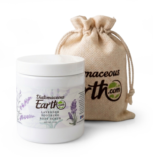 Lavender Micro-Mineral, Soothing Body Scrub – Soft Diatomaceous Earth Polish with Organic Aloe