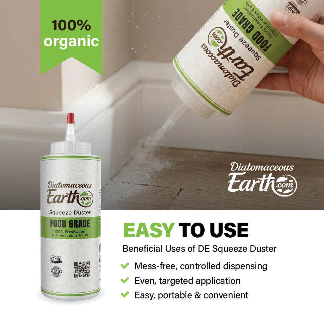 NEW FILLED Diatomaceous Earth Squeeze Duster Applicator